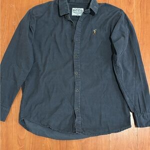 RRL Polo by Ralph Lauren Men's Grey Button Down Shirt